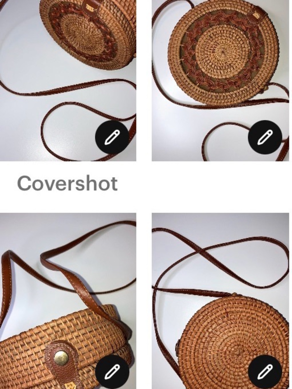 Pristine condition- Brown Woven Round Crossbody Bag